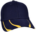 FRONT VIEW OF BASEBALL CAP NAVY/GOLD